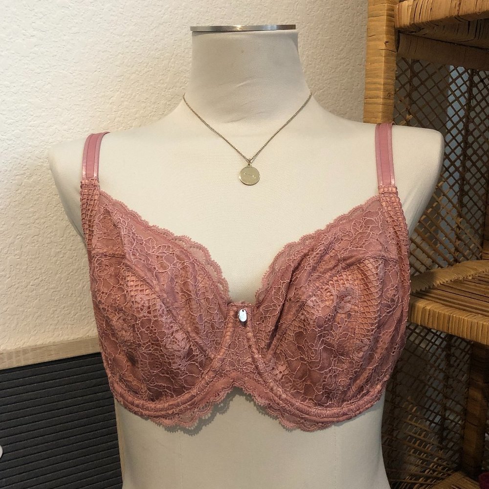 Pink Lace Bra by Curvy Couture
